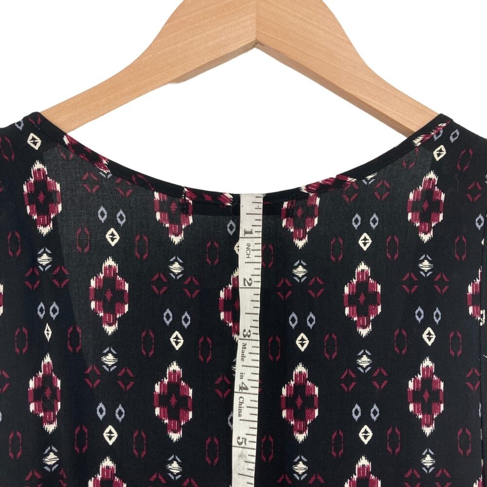 Bajee Collection By Becool Jumpsuit Womens Medium Black Geo Print Button Front - Picture 15 of 16